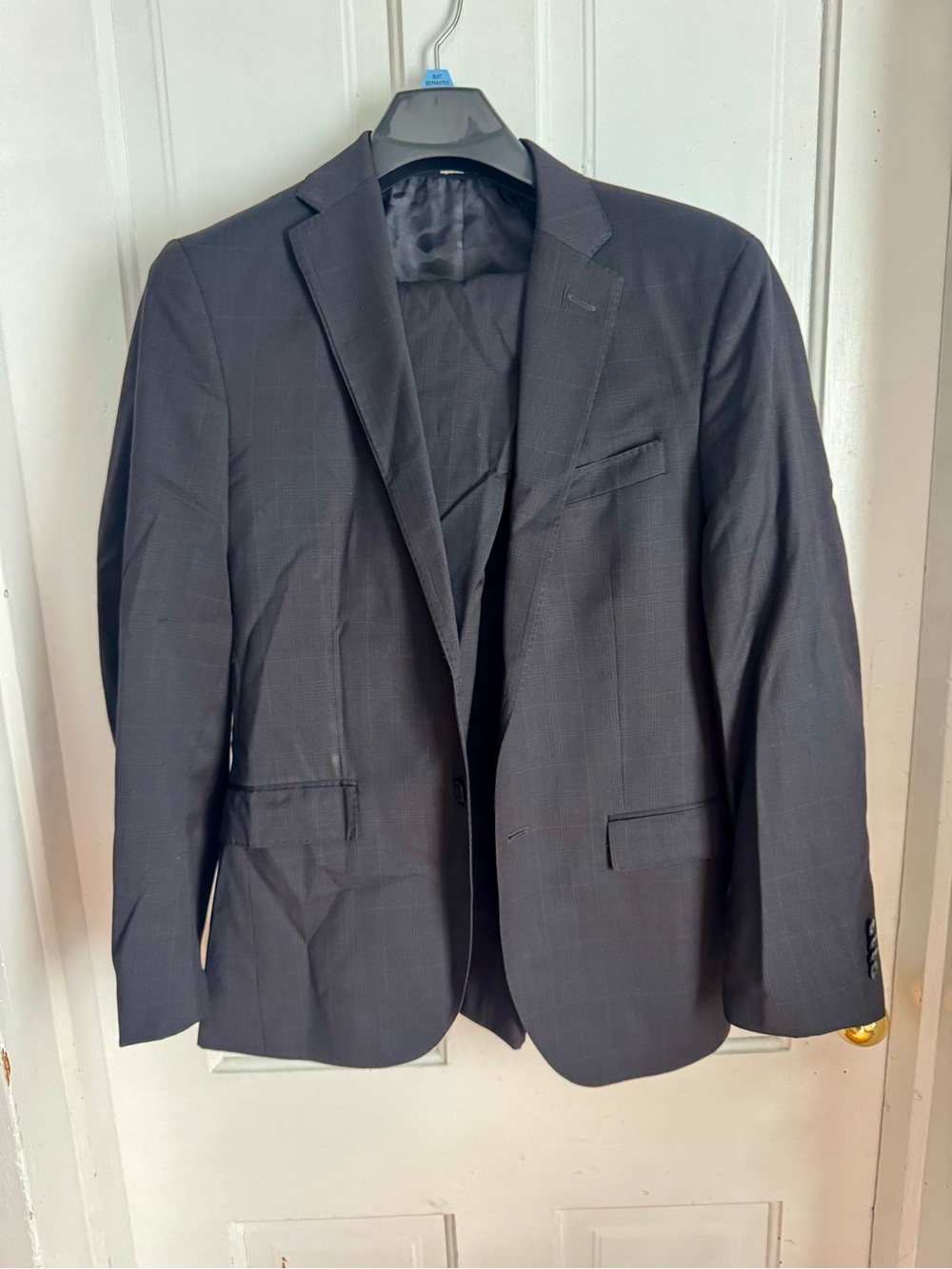 Joseph Abboud Black Plaid Suit Set